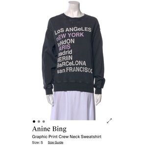 Anine Bing Charcoal Sweatshirt City Love